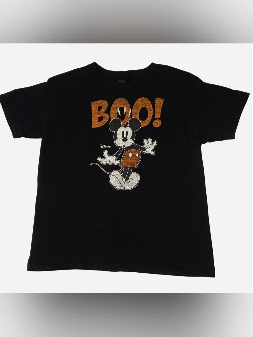 Disney Kids' Black 'Boo!' Mickey Mouse T-Shirt Small